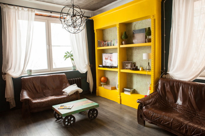 Kleurenschema van kasten in het interieur van de hal