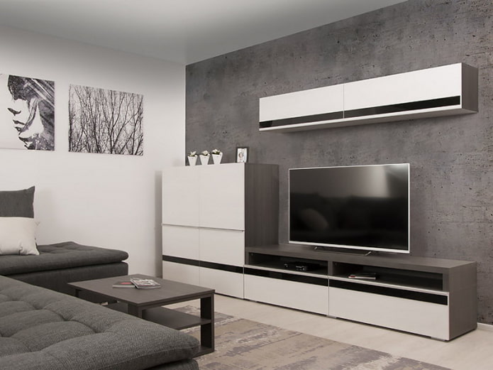 garderobe in het interieur van de hal in minimalistische stijl