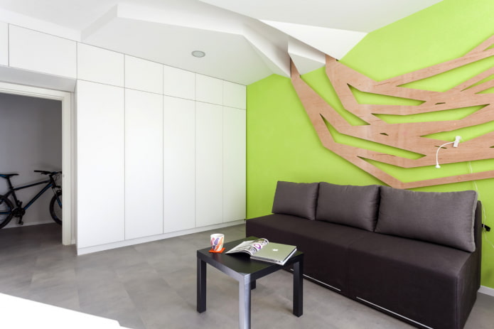 kleurenschema van kasten in het interieur van de hal