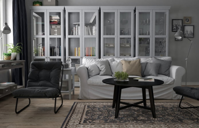 kleurenschema van kasten in het interieur van de hal