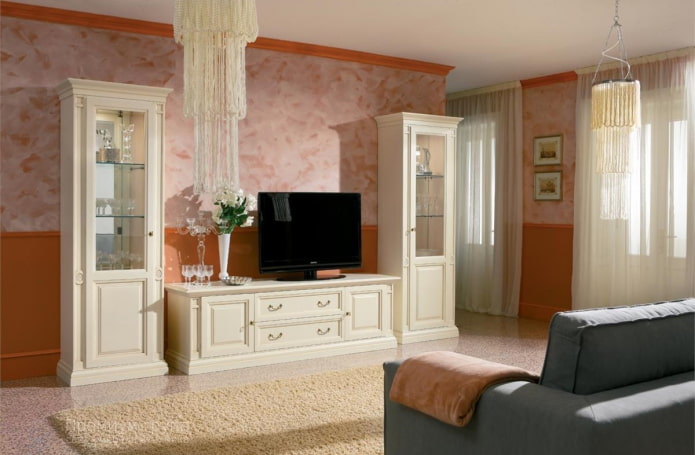 kleurenschema van kasten in het interieur van de hal