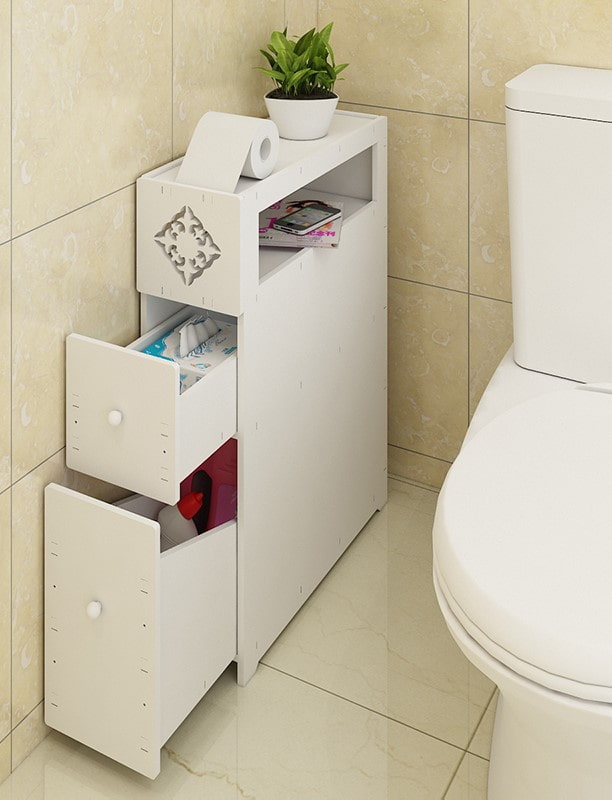 zijkast in het toiletinterieur