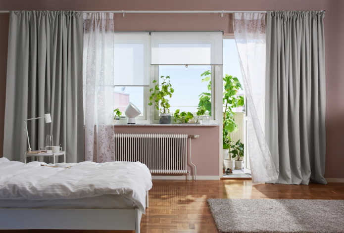 Ikea-gordijnen in de slaapkamer