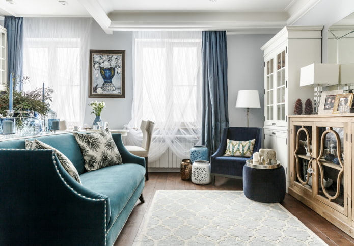 Dubbele gordijnen van organza