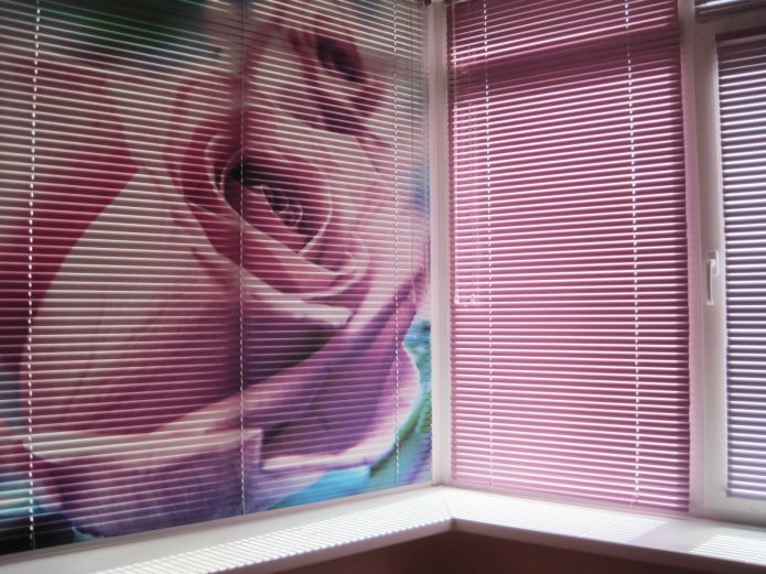 3D-jaloezie?n met een afbeelding van een roos