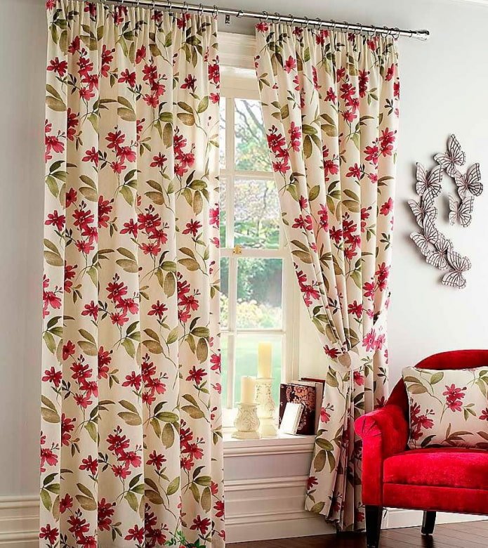 gordijnen met bloemenprint
