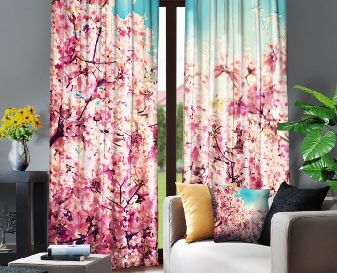 gordijnen met sakura