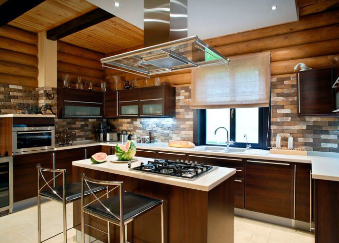 moderne stijl in een houten huis