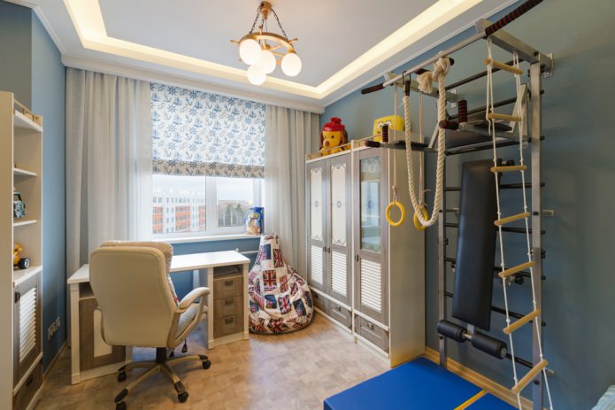 Marineblauwe gordijnen voor een kinderkamer