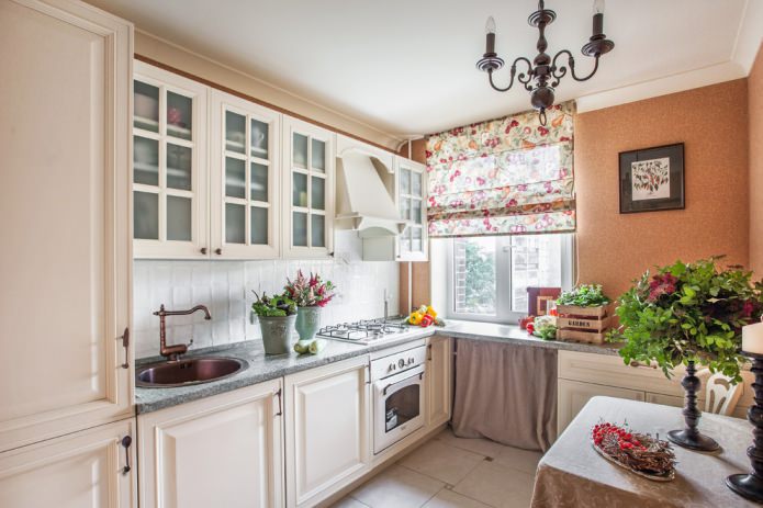 kleine keuken in een rustieke landelijke stijl