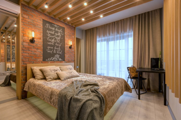 combinatie van tule met gordijnen in loftstijl