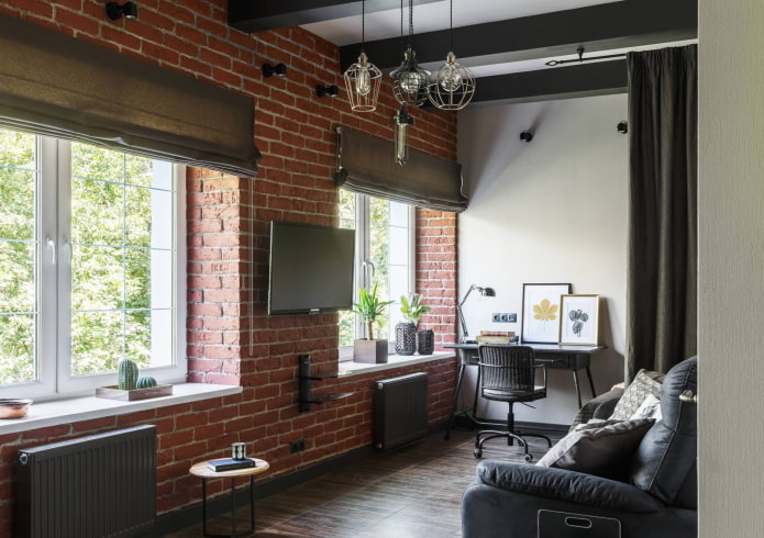vouwgordijnen met klittenband in de loftstijl
