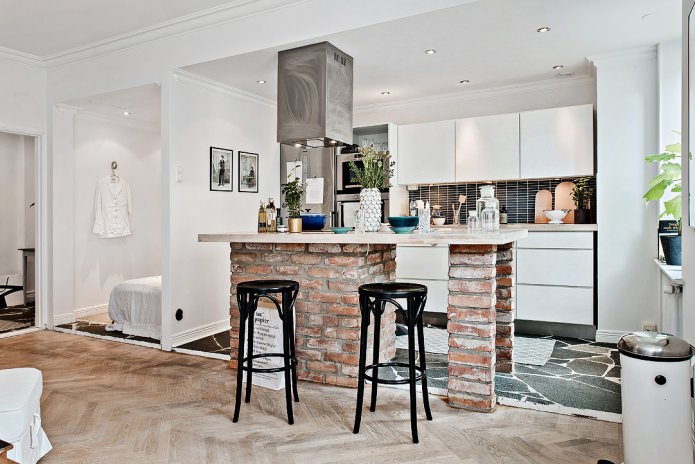 Ontwerpproject van een woonkeuken in Scandinavische stijl