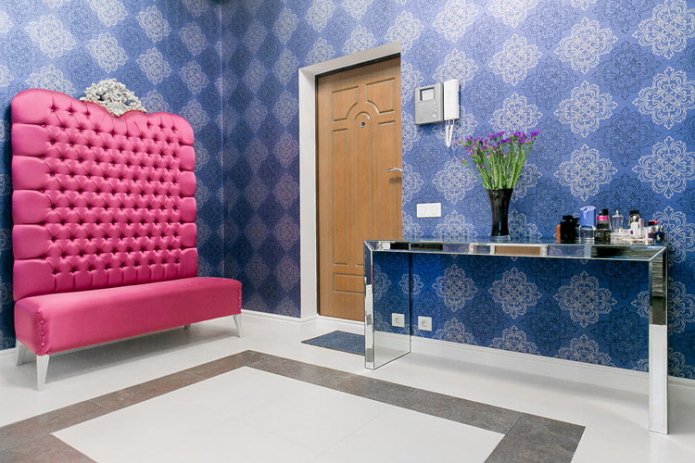 Blauw behang
