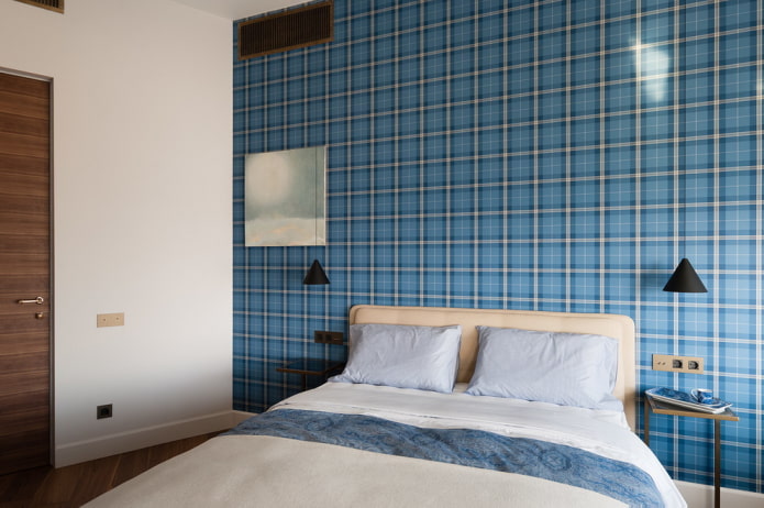 blauw behang
