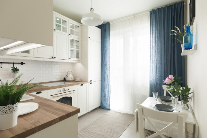gordijnen in de keuken