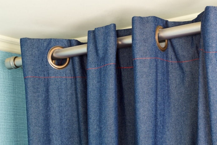 denim gordijnen