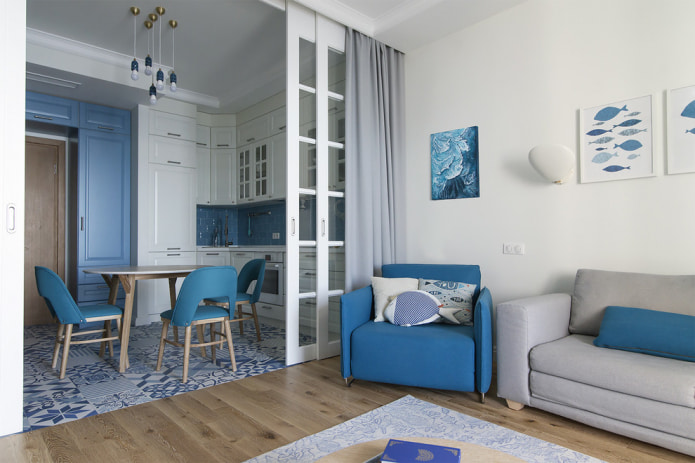 blauwe fauteuil