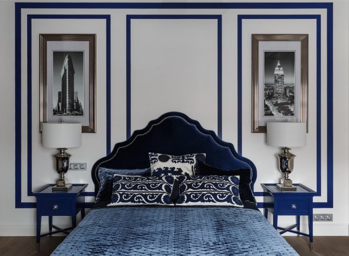 Wit-blauwe slaapkamer