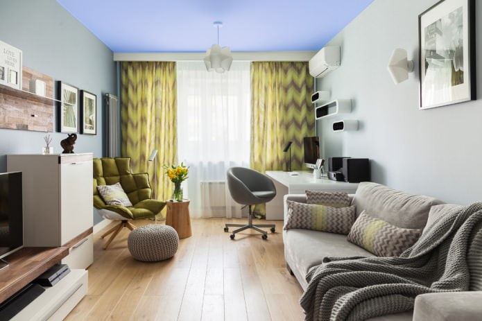 matte stretchstof in de kleur blauw