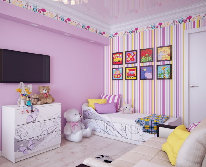 lila-gele kinderkamer