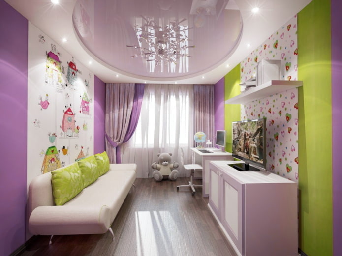 Violet-groene kinderkamer