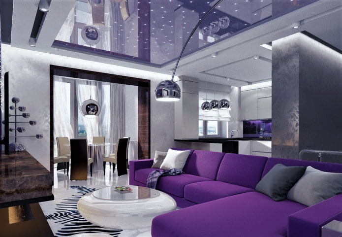 lavendel plafond in de woonkeuken