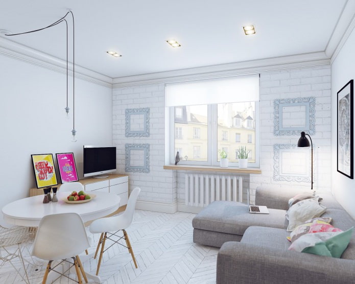 Scandinavisch design van een klein studio-appartement van 24 m?.