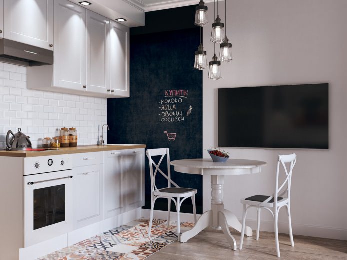 Keukeninterieur in een studio van 26 m?.