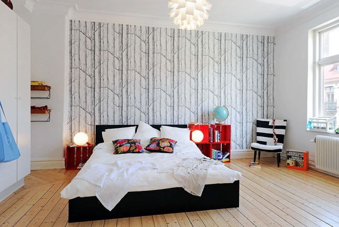 slaapkamer in Scandinavische stijl