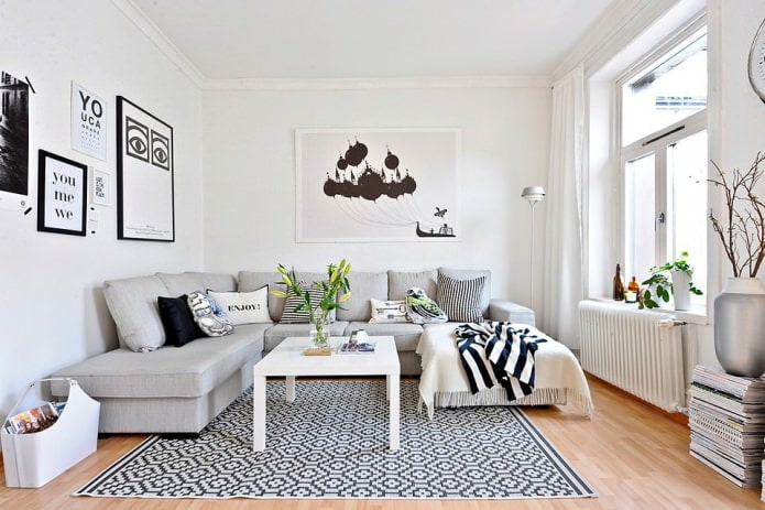 woonkamer in Scandinavische stijl