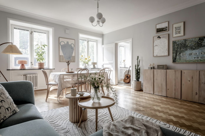 Parket in een Scandinavische woonkamer