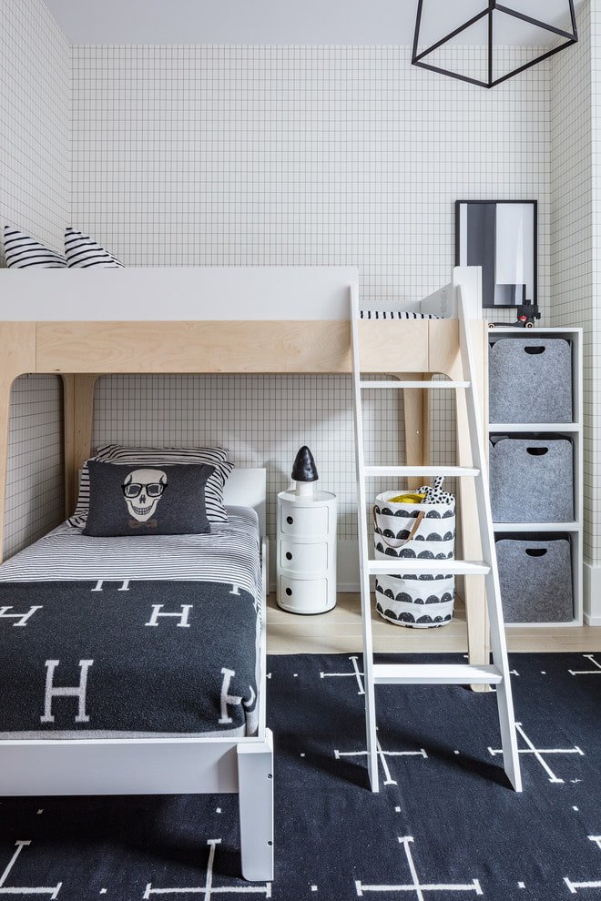 Kamer voor een jongen in Scandinavische stijl