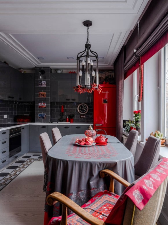 zwart-rode keuken