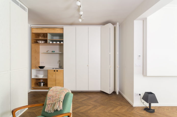 onzichtbare keuken in de woonkamer