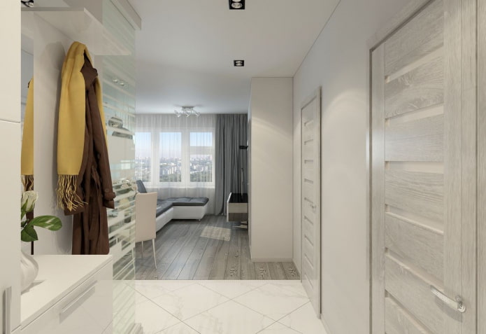 een combinatie van laminaat en tegels in het interieur