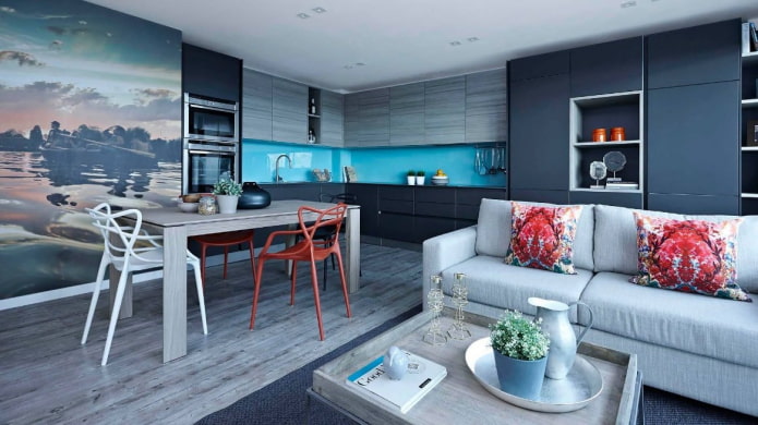 combinatie van blauw in de keuken