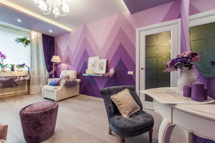 lila in het interieur