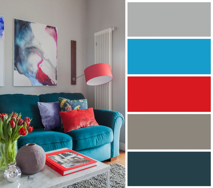 Koraal en turquoise