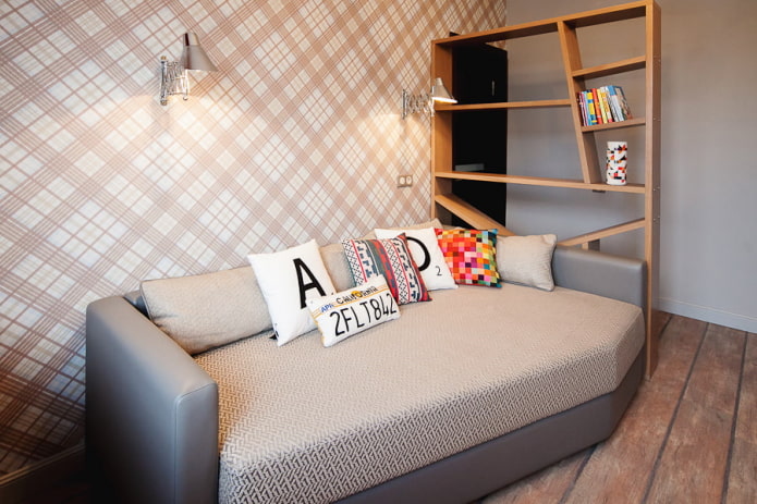 bank in het interieur van een tienerkamer