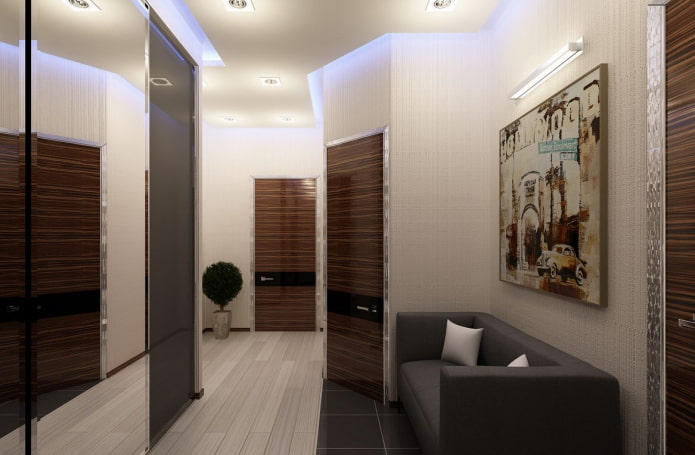 bank in het interieur van de gang