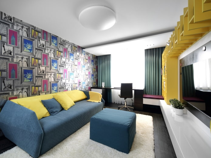 smalle bank in het interieur