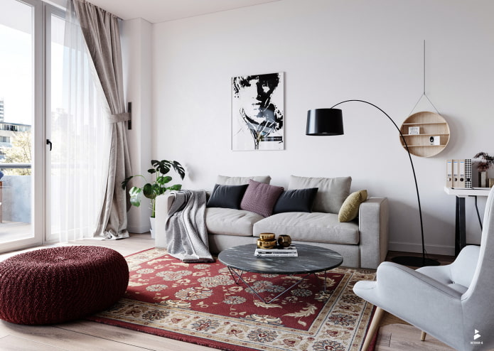 Tapijt in een Scandinavische woonkamer