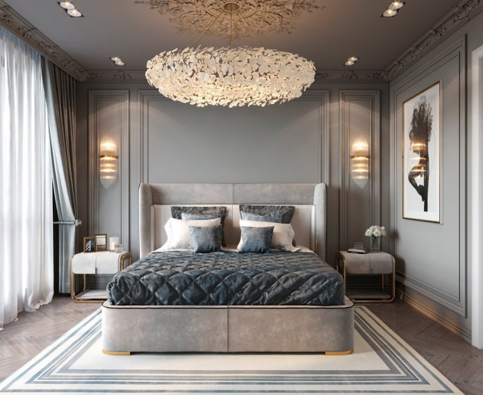 slaapkamer in modern-klassieke stijl