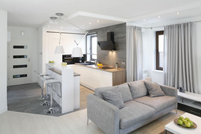 Ontwerp van een moderne woonkeuken met een bar
