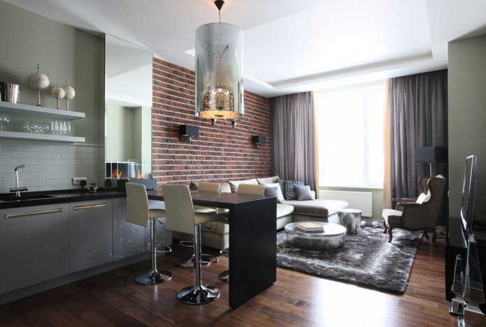 Bar tussen de keuken en de woonkamer