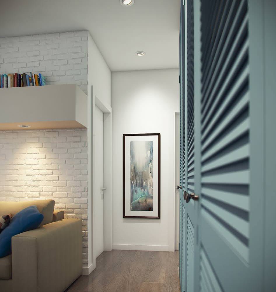 ontwerp van een tweekamerappartement van 52 m?.