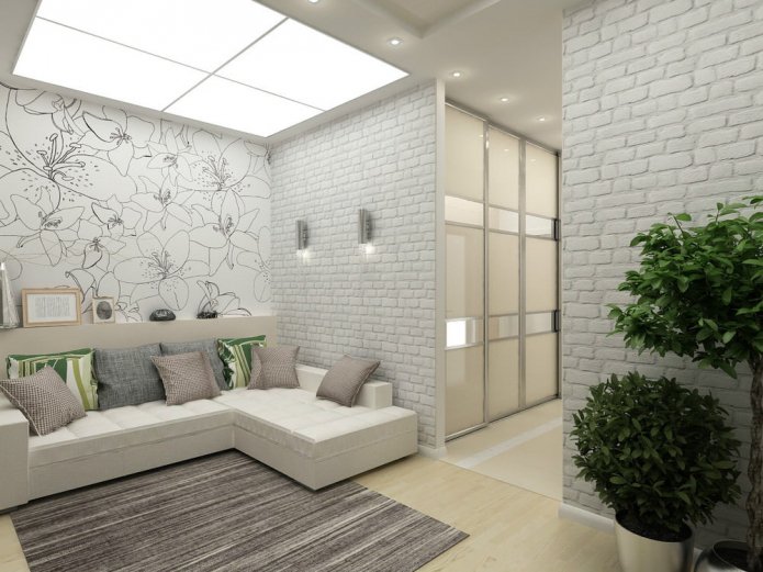 ontwerp van een eenkamerappartement van 45 m?.
