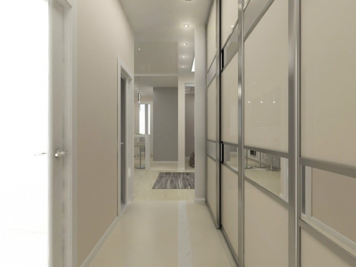 Gangontwerp in een eenkamerappartement van 45 m?.