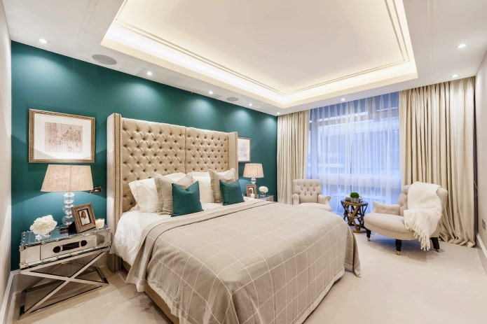 muren in de slaapkamer turquoise schilderen